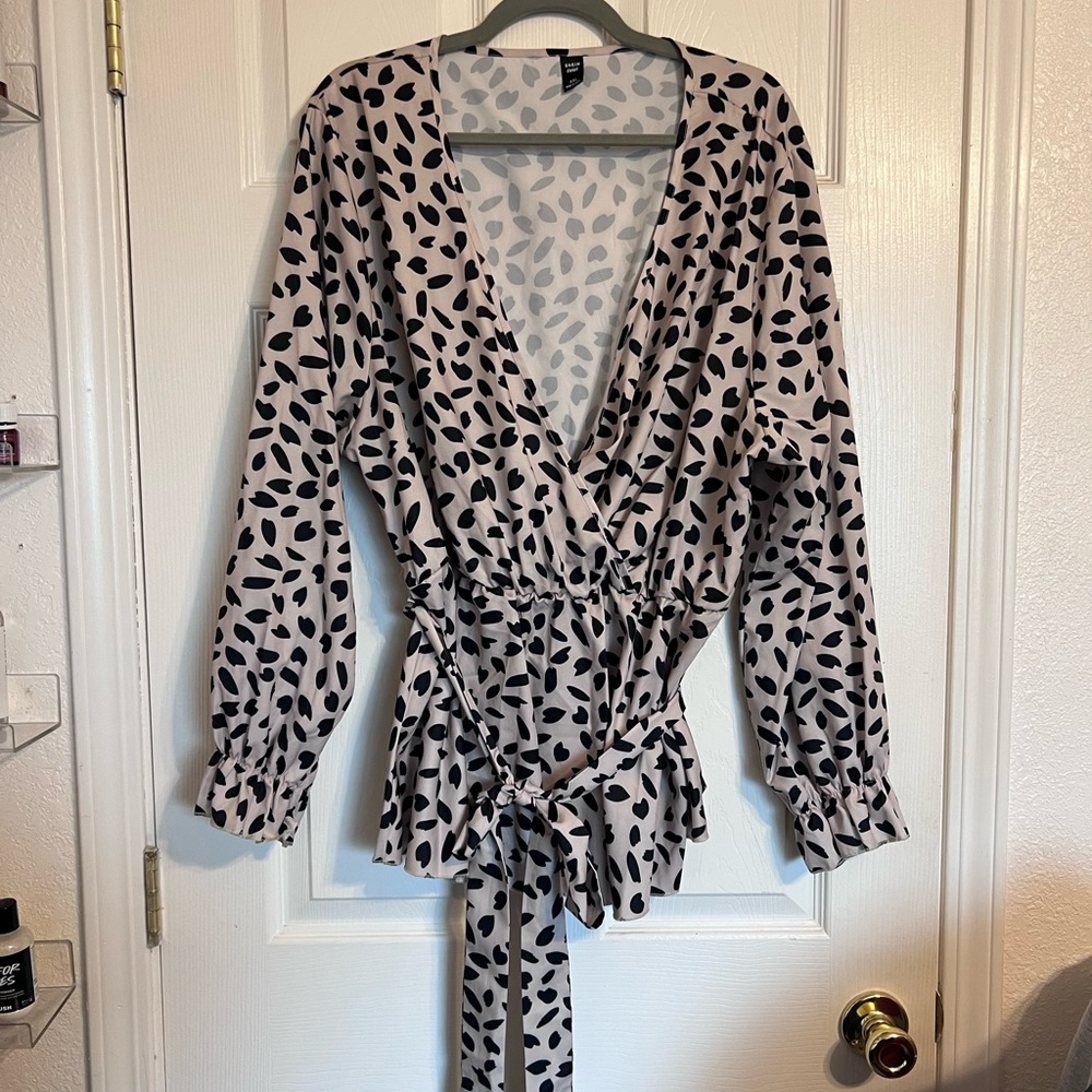 Shein animal print blouse preplum